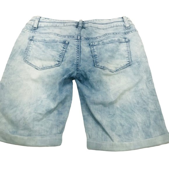 Mudd Girl's Size 16 Cuffed Short Denim Blue Jean Preowned - Picture 2 of 11